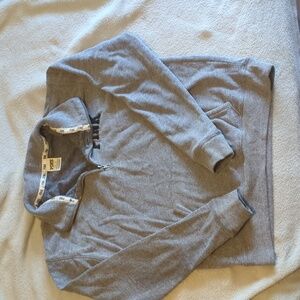 Vintage PINK Victoria's Secret - Gray Marle Quarter Zip Sweatshirt XS